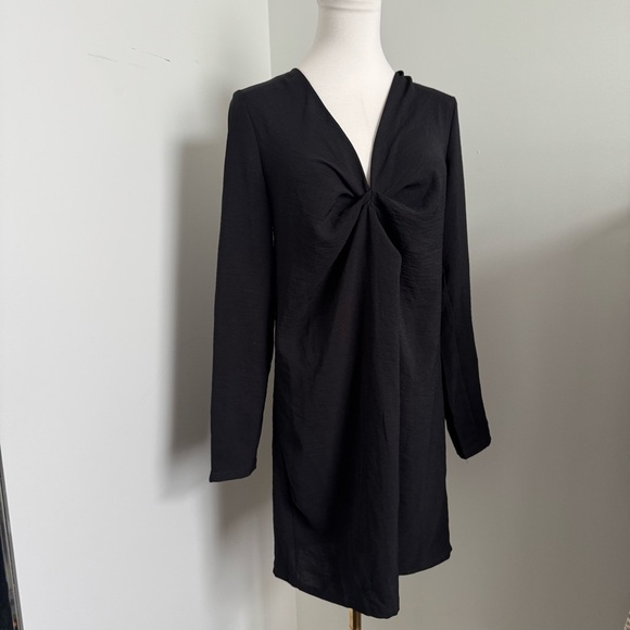 ZARA Black Twist-Front Mini Dress (NWT) - Picture 3 of 8